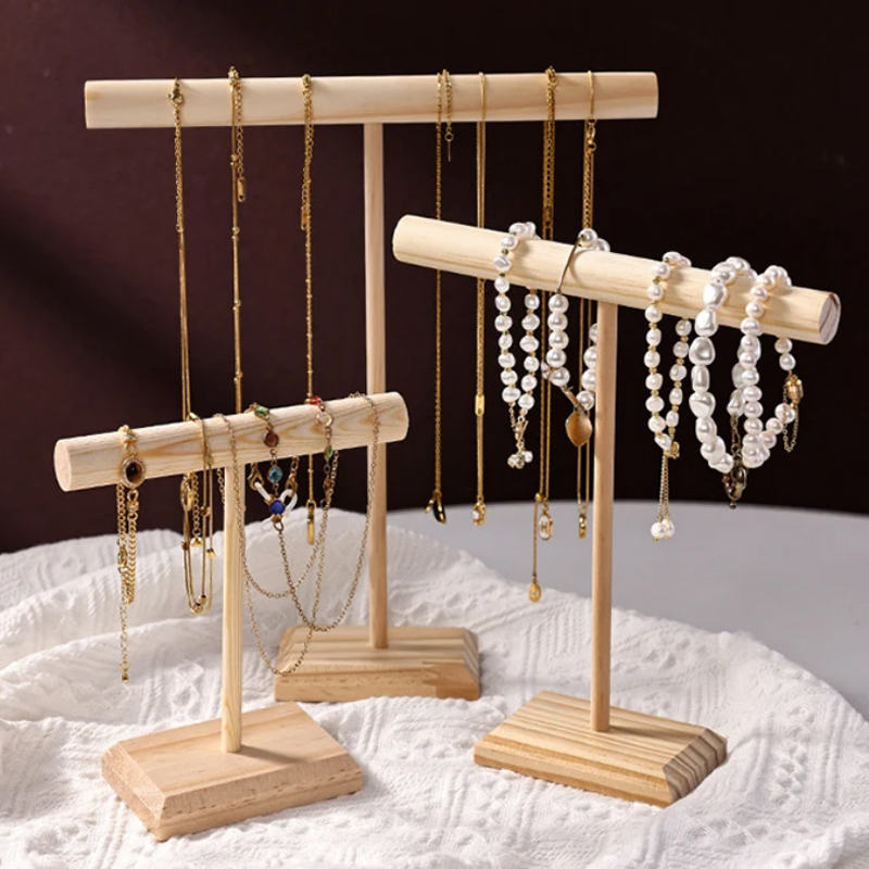 Jewelry And Watches Stores - Jewelry Storage Display Rack Solid Wood