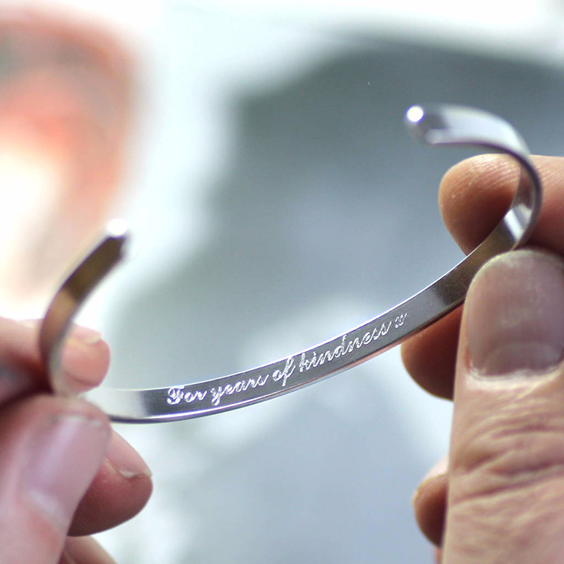 Cuff Bangle Bracelet - Vnox Dropshipping Customized Basic Classic Bangle