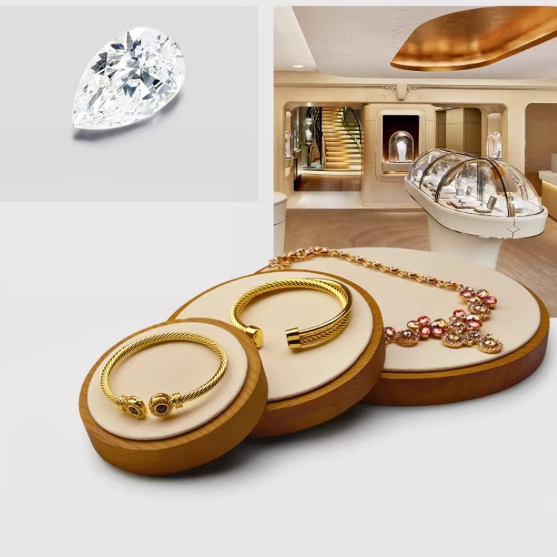 Jewelry And Watches Stores - Solid Wood Jewelry Display Tray for