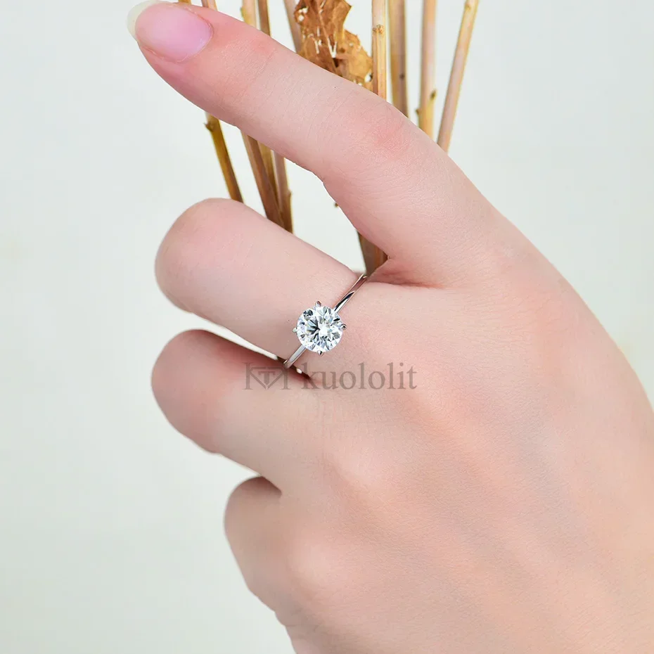 Moissanite Ring - 1CT‑2CT Round Cut 8.0mm D Color