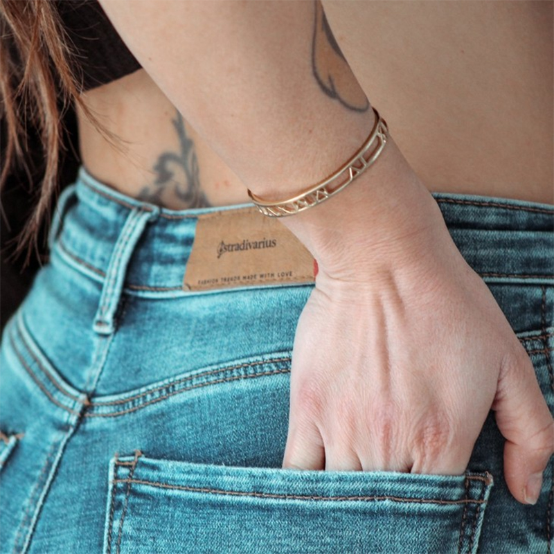 Cuff Bangle Bracelet - Personalized Custom Name Bracelet Bangles for