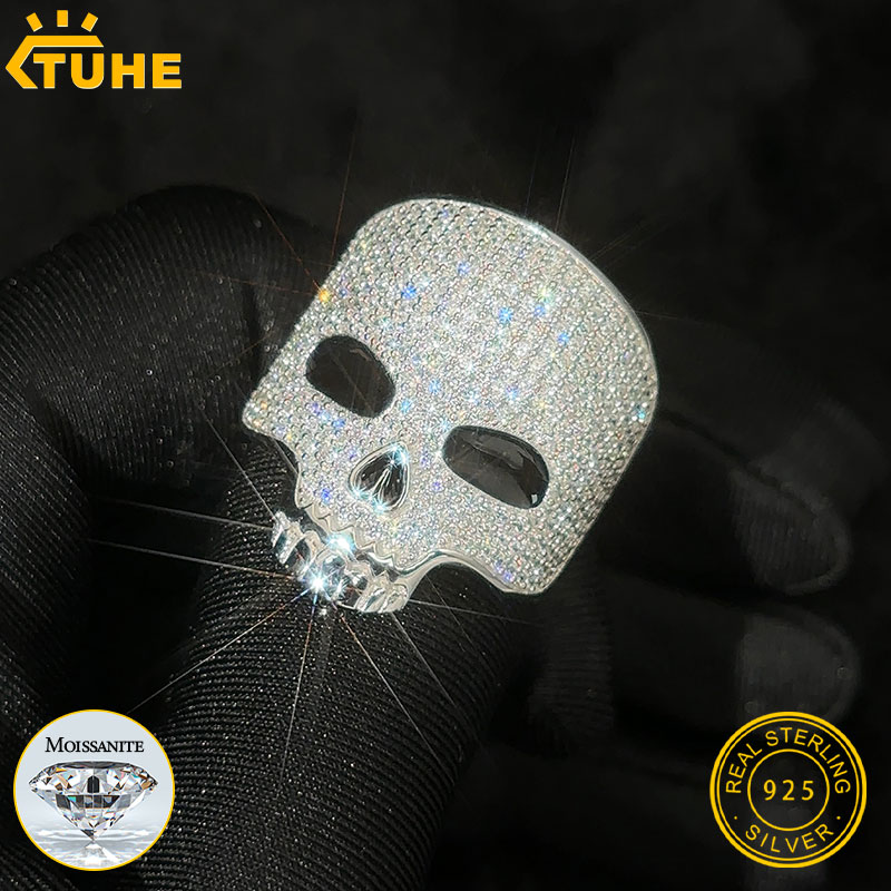 Moissanite Ring - TUHE Unisex 925 Silver Skeleton Ring