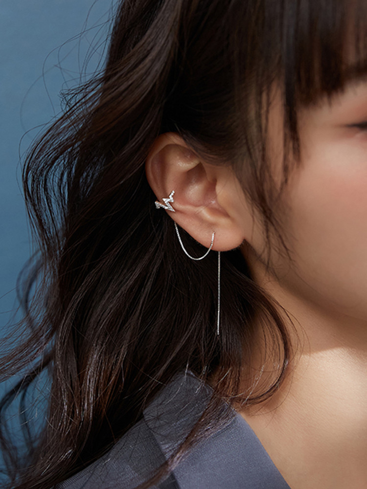 Real 925 Sterling Silver Doubl - Ear Cuff No Piercing recension och pris