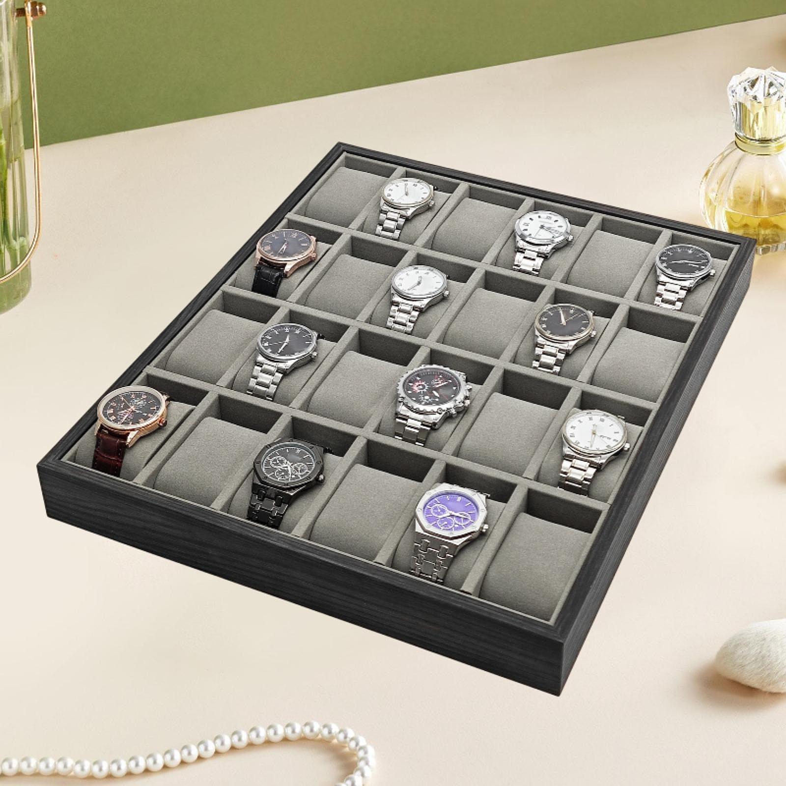 24 Slot Wooden Watch Storage T - Jewelry And Watches Exhibition recension och pris