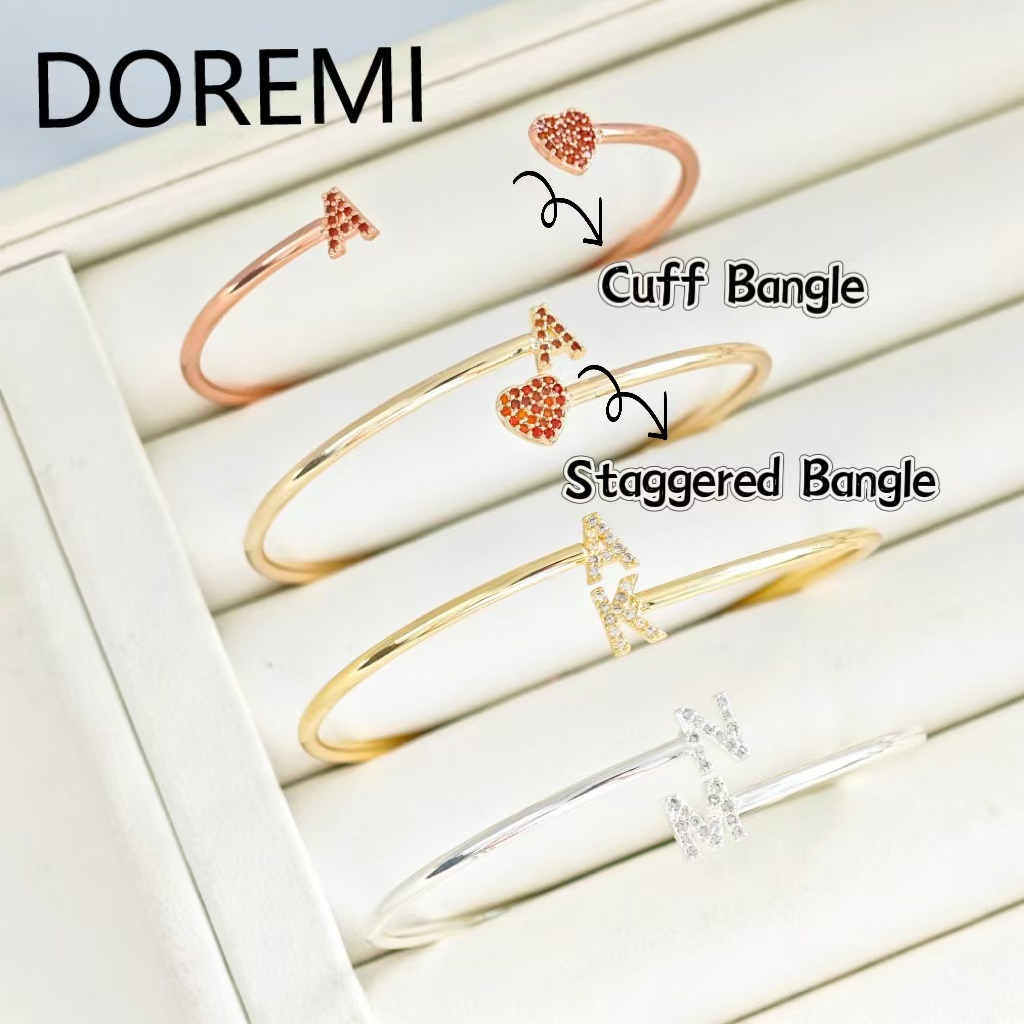 DOREMI Custom Letters Initial  - Cuff Bangle Bracelet recension och pris
