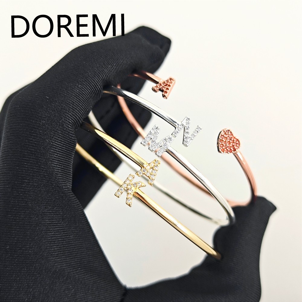 DOREMI Custom Letters Initial  - Cuff Bangle Bracelet recension och pris