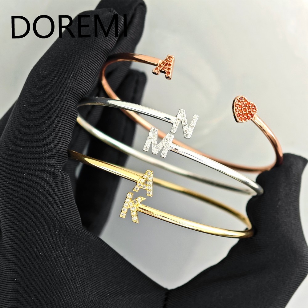DOREMI Custom Letters Initial  - Cuff Bangle Bracelet recension och pris