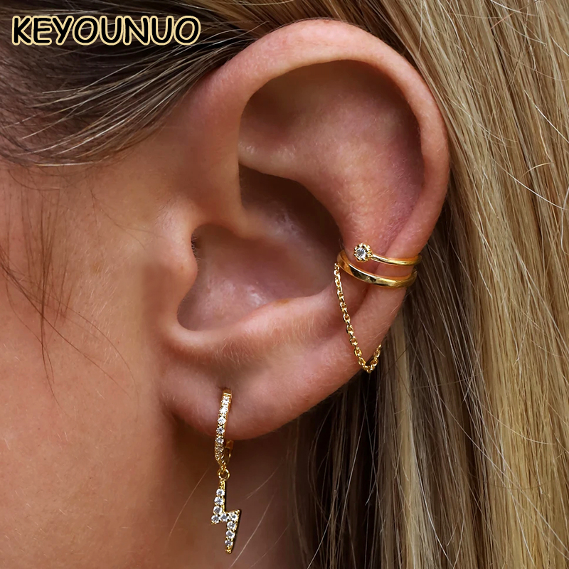 KEYOUNUO Gold Filled Silver Co - Ear Cuff No Piercing recension och pris