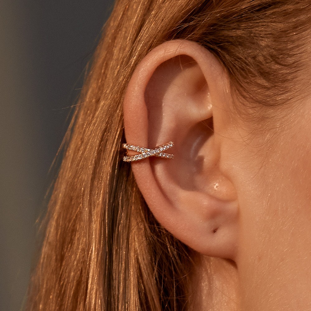 Korean Crystal Ear Clip Earrin - Ear Cuff No Piercing recension och pris