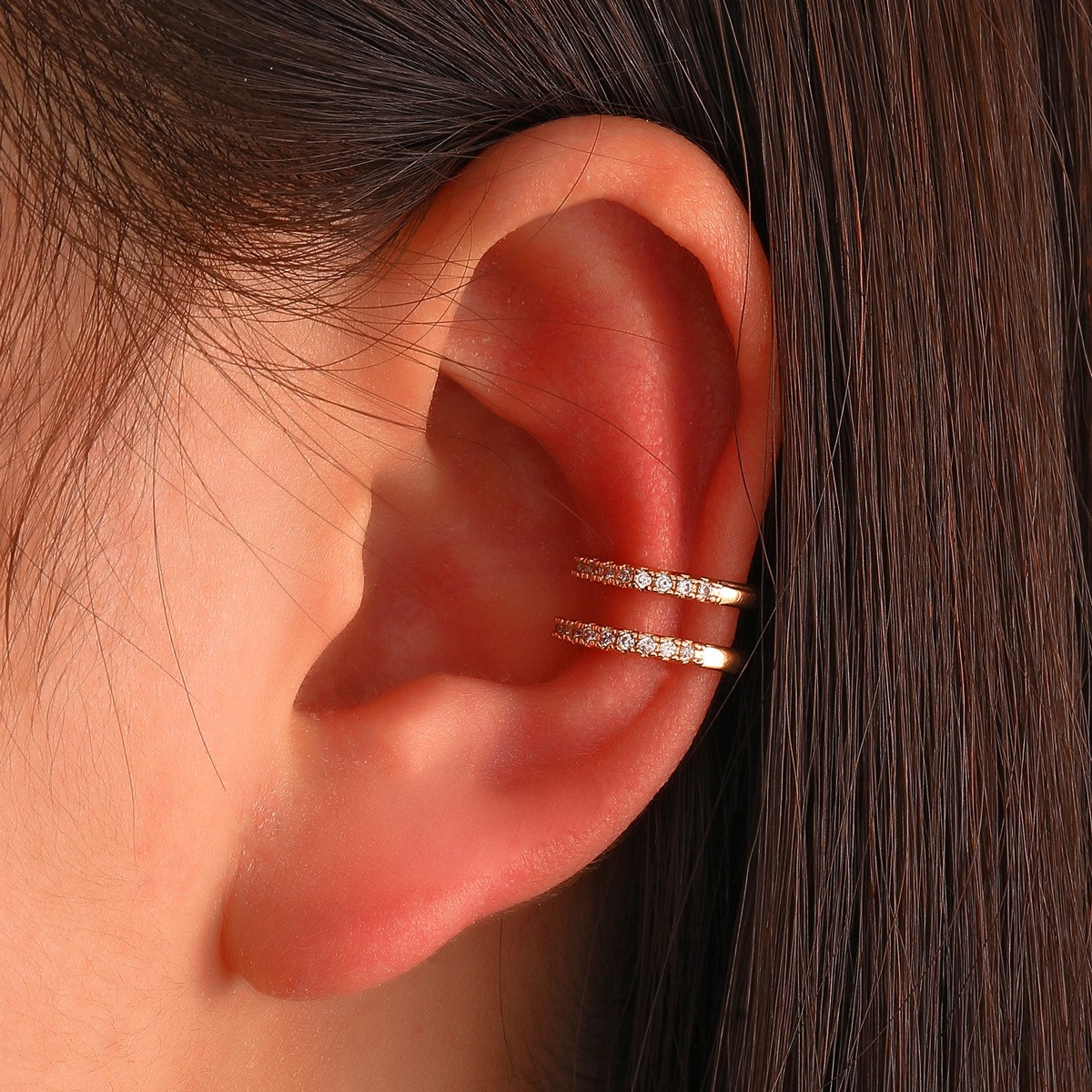 Korean Crystal Ear Clip Earrin - Ear Cuff No Piercing recension och pris
