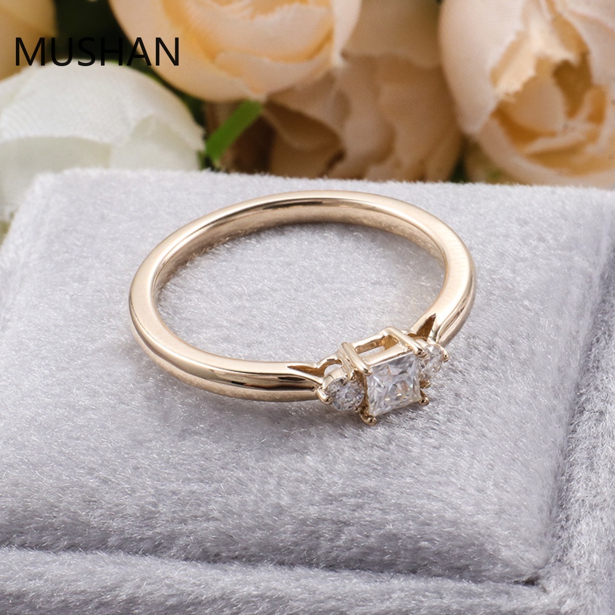 MUSHAN Luxury Custom 14K 18K G - Moissanite Ring recension och pris