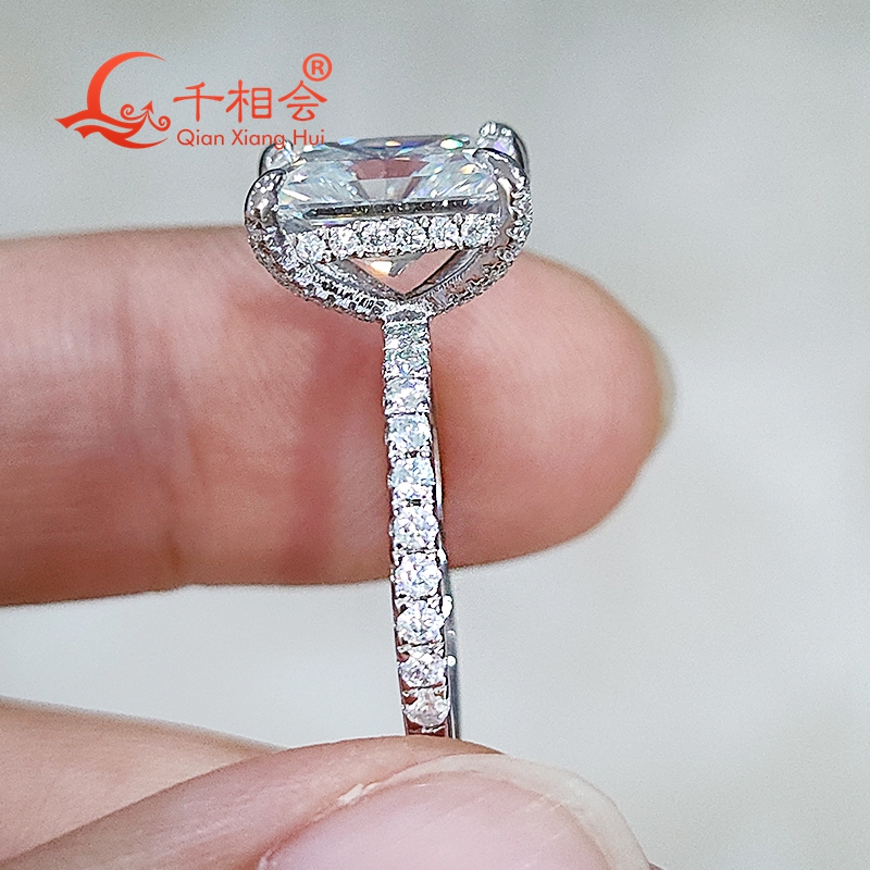 3ct Radiant Cut D Color VVS Mo - Moissanite Ring recension och pris