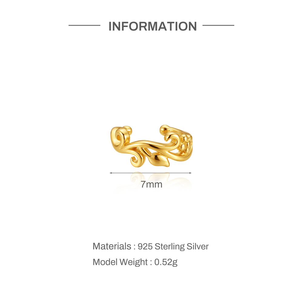 Aide 925 Sterling Silver Gold  - Ear Cuff No Piercing recension och pris