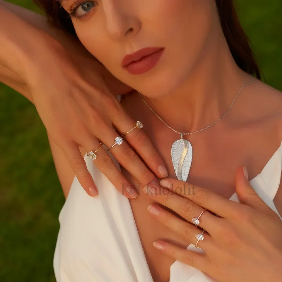1CT‑2CT Round Cut 8.0mm D Colo - Moissanite Ring recension och pris