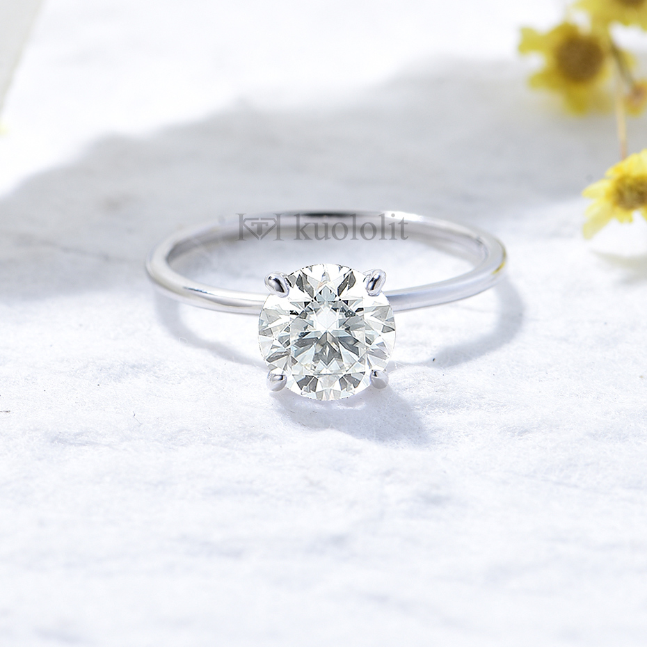 1CT‑2CT Round Cut 8.0mm D Colo - Moissanite Ring recension och pris