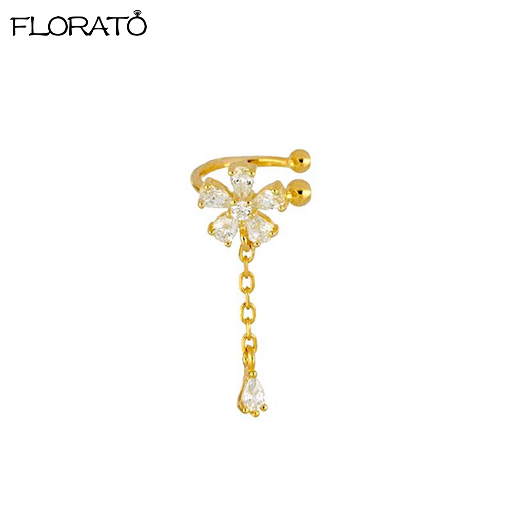 1PCS 18K Gold Earings Clip on  - Ear Cuff No Piercing recension och pris