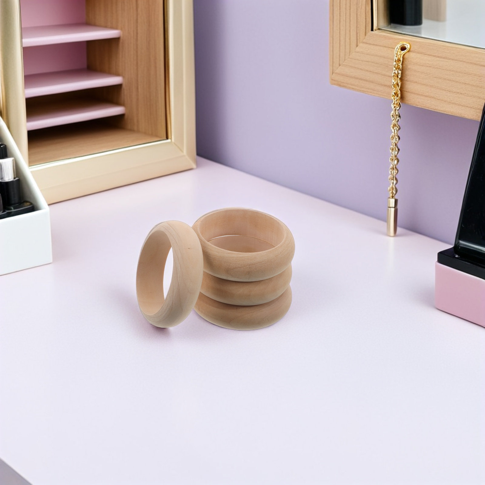 4Pcs Solid Wood Bangle Blanks  - Cuff Bangle Bracelet recension och pris