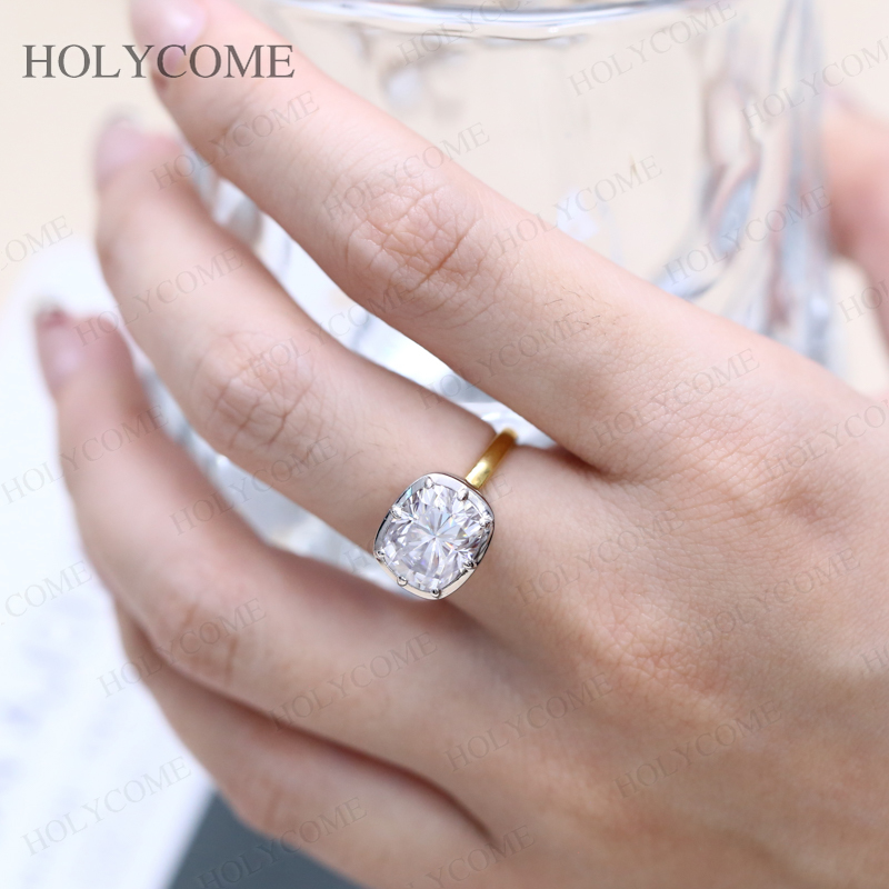 Custom Rings Moissanite Cushio - Moissanite Ring recension och pris