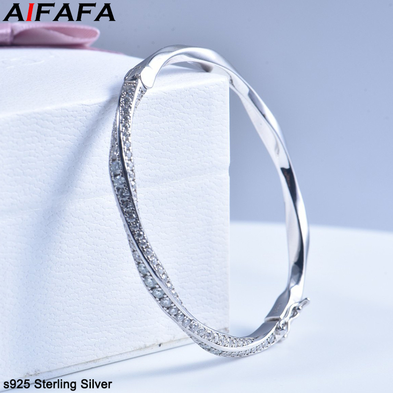 s925 Sterling Silver Bangle fo - Cuff Bangle Bracelet recension och pris