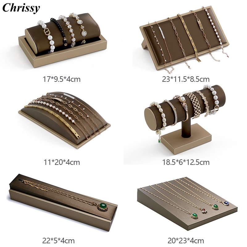 brown pu leather Bracelet Disp - Jewelry And Watches Exhibition recension och pris