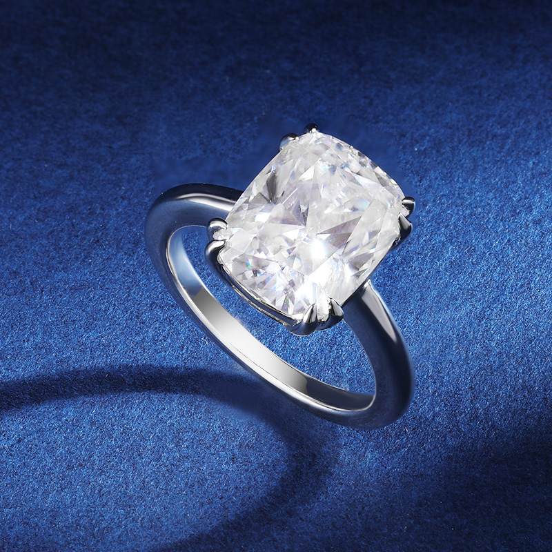 TBCYD 4CT 8*10MM D Color Cushi - Moissanite Ring recension och pris
