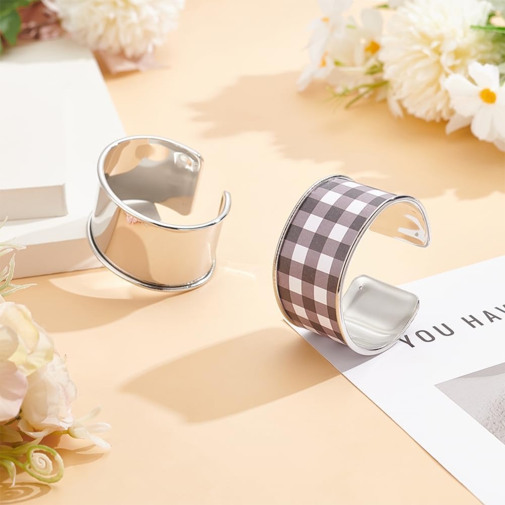 2pcs Platinum Grooved Bangles  - Cuff Bangle Bracelet recension och pris